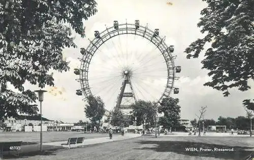 Postcard Austria Wien Prater Riesenrad wheel