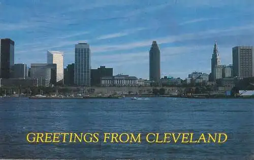 Postcard USA Ohio Cleveland shoreline view 1987