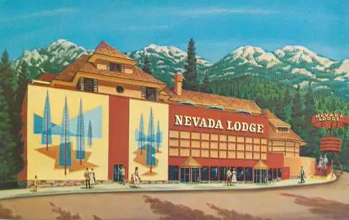 Postcard USA Nevada lodge Lake Tahoe