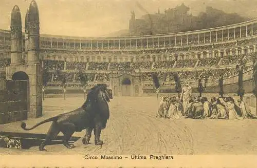 Postcard Italy Circo Massimo ultima Preghiera lion