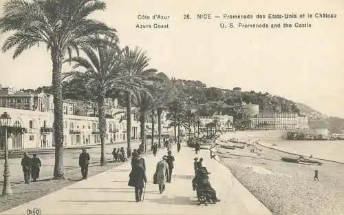 Postcard France Cote d'Azur Nice promenade des Etats-Unis et le chateau