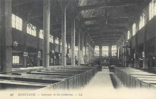 Postcard France Honfleur interieur de Ste Catherine