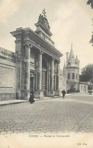 Postcard France Tours portail de l'Archeveche