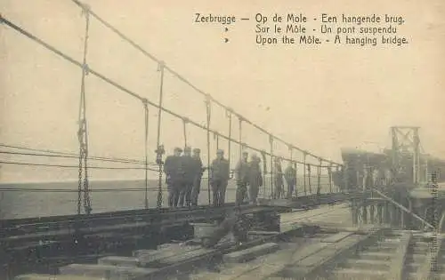 Postcard Zeebrugge Bruges, Belgium suspended bridge