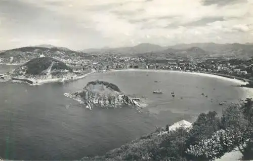 Postcard Spain San Sebastian bay area 1959