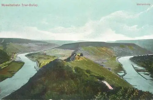 Postcard Germany Marienburg Moseltalbahn