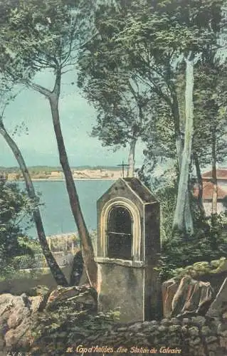 Postcard France Cap d'Antibes une station du Calvaire