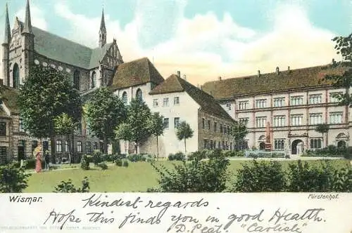 Postcard Germany Wismar Furstenhof