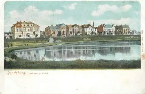 Postcard Germany Rendsburg Gerhardt's teich