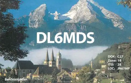 Radio amateur QSL card Germany Berchtesgaden DL6MDS