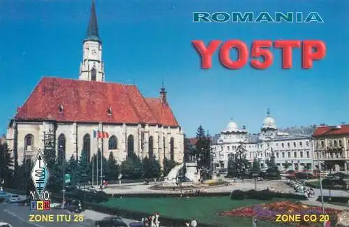 Radio amateur QSL card Romania Cluj Napoca YO5TP