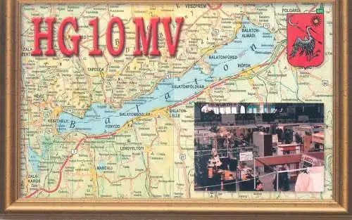Radio amateur QSL card HG10MV map Hungary