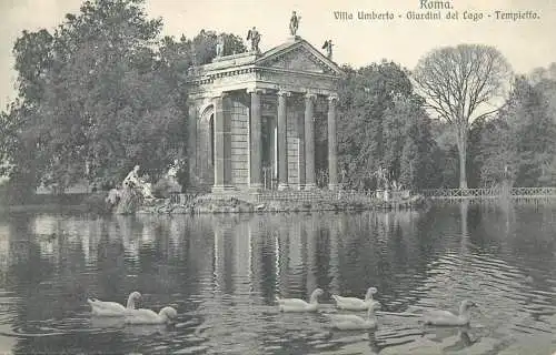 Italy Roma Villa Umberto Giardin del Lago Tempietto