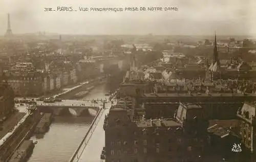 Paris early panorama rppc