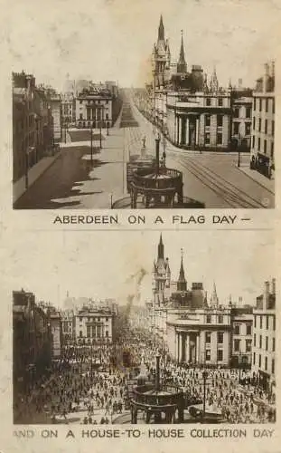 Aberdeen on a flag day and on a house to house collection day