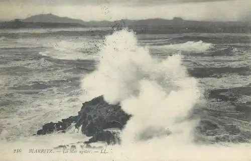 France Biarritz rough stormy sea snapshot