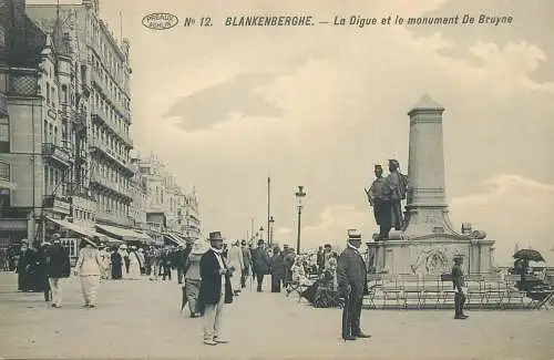 Belgium Blankenberghe Le Monument De Bruyne et la Digue