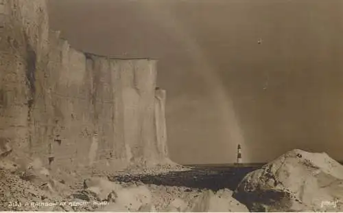A Rainbow at Beachy Head lighthouse Judges real photo postcard