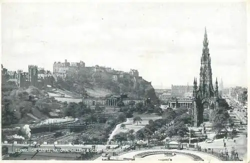 Scotland Edinburgh Castle, National Gallery & Scott Monument