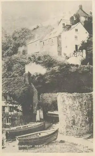 England Clovelly house on cliff