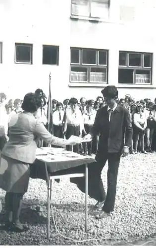 Photo ca. 8 x 12 cm school festivity Romania