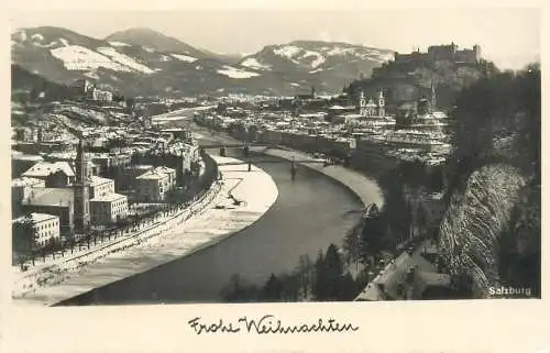 Austria Salzburg cityscape panorama mit Salzbach