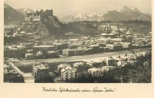 Austria Salzburg cityscape panorama with the fortress