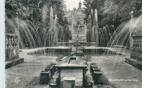 Austria Hellbrunn Schloss bei Salzburg garden fountain