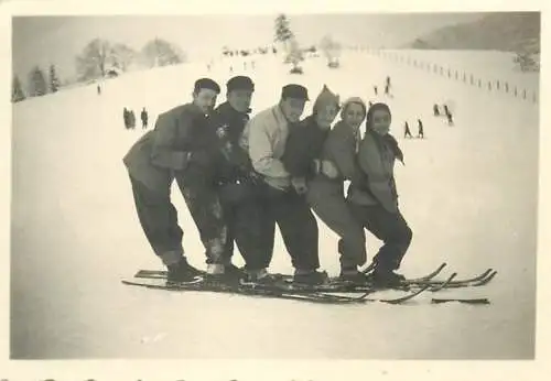 Photo ca. 6 x 9 cm instant photography Romania Poiana Brasov 1938 ski related