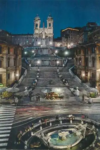Italy Roma Trinita dei Monti  veduta di notte