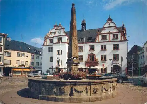 Germany Darmstadt Tor zu Odenwald und Bergstrasse Altes Rathaus und Marktbrunnen