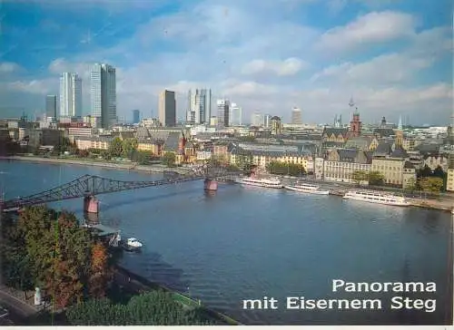 Germany Frankfurt am Main Panorama mit Eisernem Steg