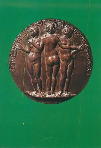 Postcard coins Germany bronzemedaille gegosen Grazien