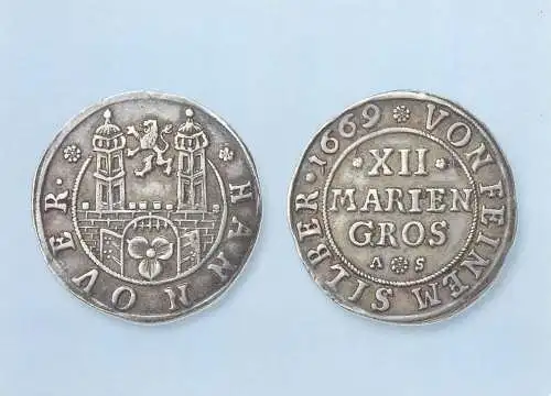 Postcard coins Germany Hannover Der Mariengroschen