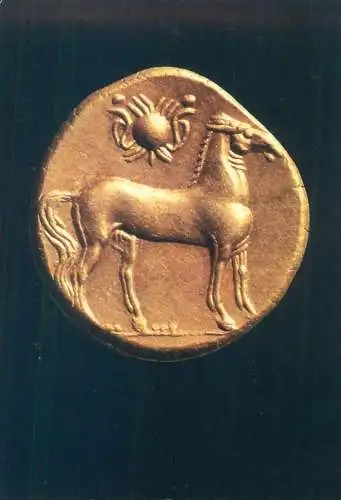 Postcard coins Germany elektronstater Sonnenscheibe