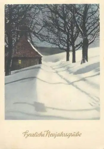 Postcard greetings card Herzliche Neujahrsgrube