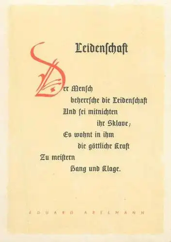 Postcard Germany Leidenfchaft Eduard Abelmann