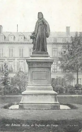 Postcard France Amiens statue de Dufresne du Cange
