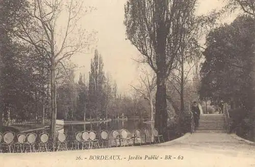 Postcard France Bordeaux jardin public
