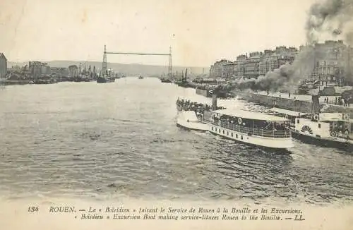 Postcard France Rouen le Boieldieu paddle boat