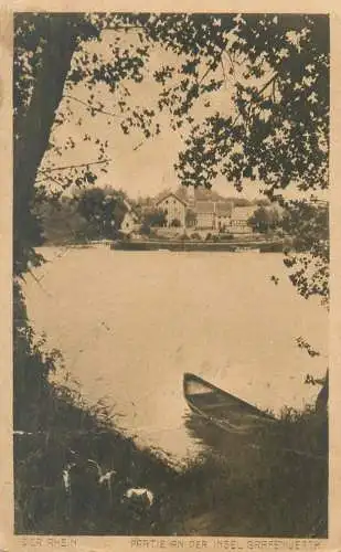 Postcard Germany Der Rhein an der Insel Grafenwerta