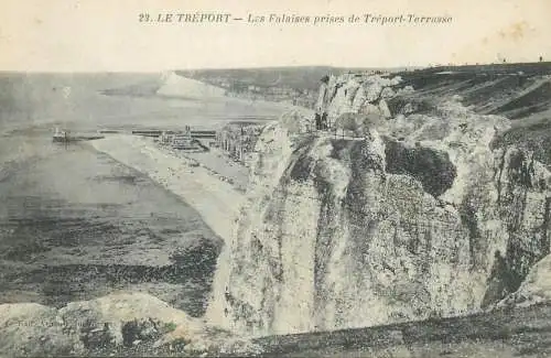 Postcard France le Treport les falaises prises de Treport-Terrasse