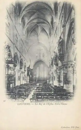 Postcard France Louviers la nef de l'Eglise Notre Dame