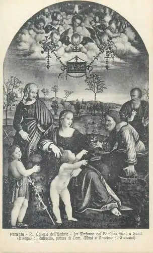 Postcard Italy Perugia R. Galleria dell Umbria la madonna col bambino