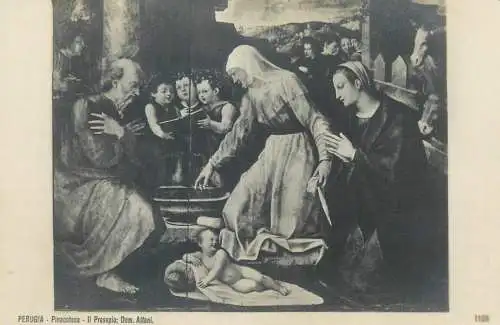 Postcard Italy Perugia pinacoteca il presepio dom Alfani