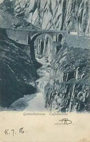 Postcard Switzerland Gotthardtstrasse Teufelsbrucke