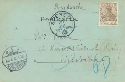 Postcard Germany Rhineland-Palatinate Speyer Dom com Rhein