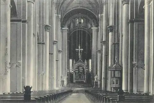 Postcard Germany Rhineland-Palatinate Speyer Dom innen