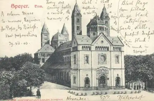 Postcard Germany Rhineland-Palatinate Speyer dom