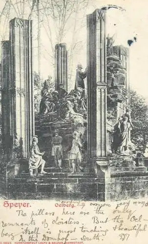 Postcard Germany Rhineland-Palatinate Speyer Oelberg 1903